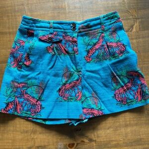 J.Crew Pleated Woven Shorts in Lobster Print Grasscloth-Women's 4